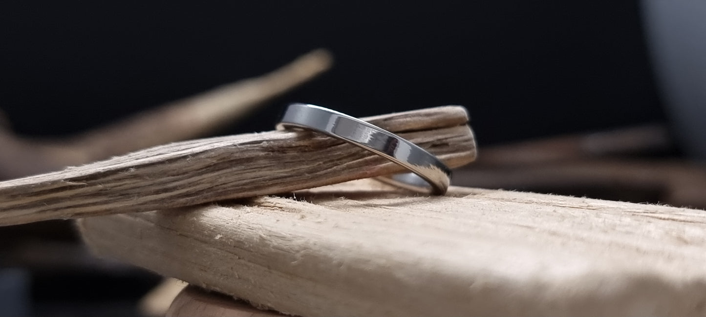 Slim Stainless Steel Polished Flat Shape Ring image 2