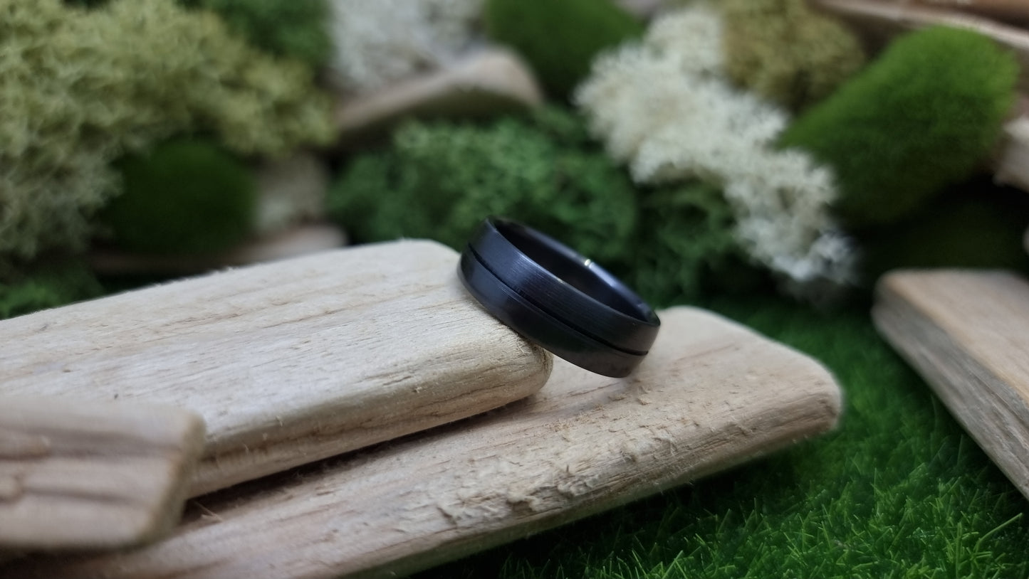 Ness Half and Half Black Zirconium Ring image 9