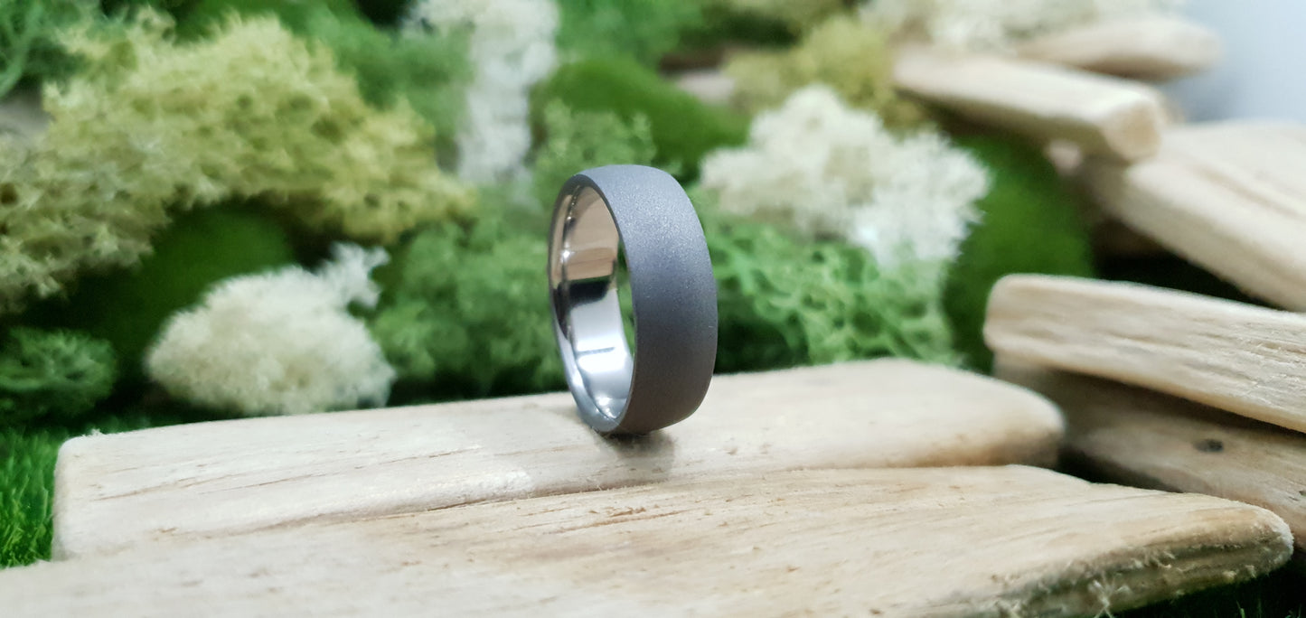 Titanium Blasted Court Shape Ring image 4