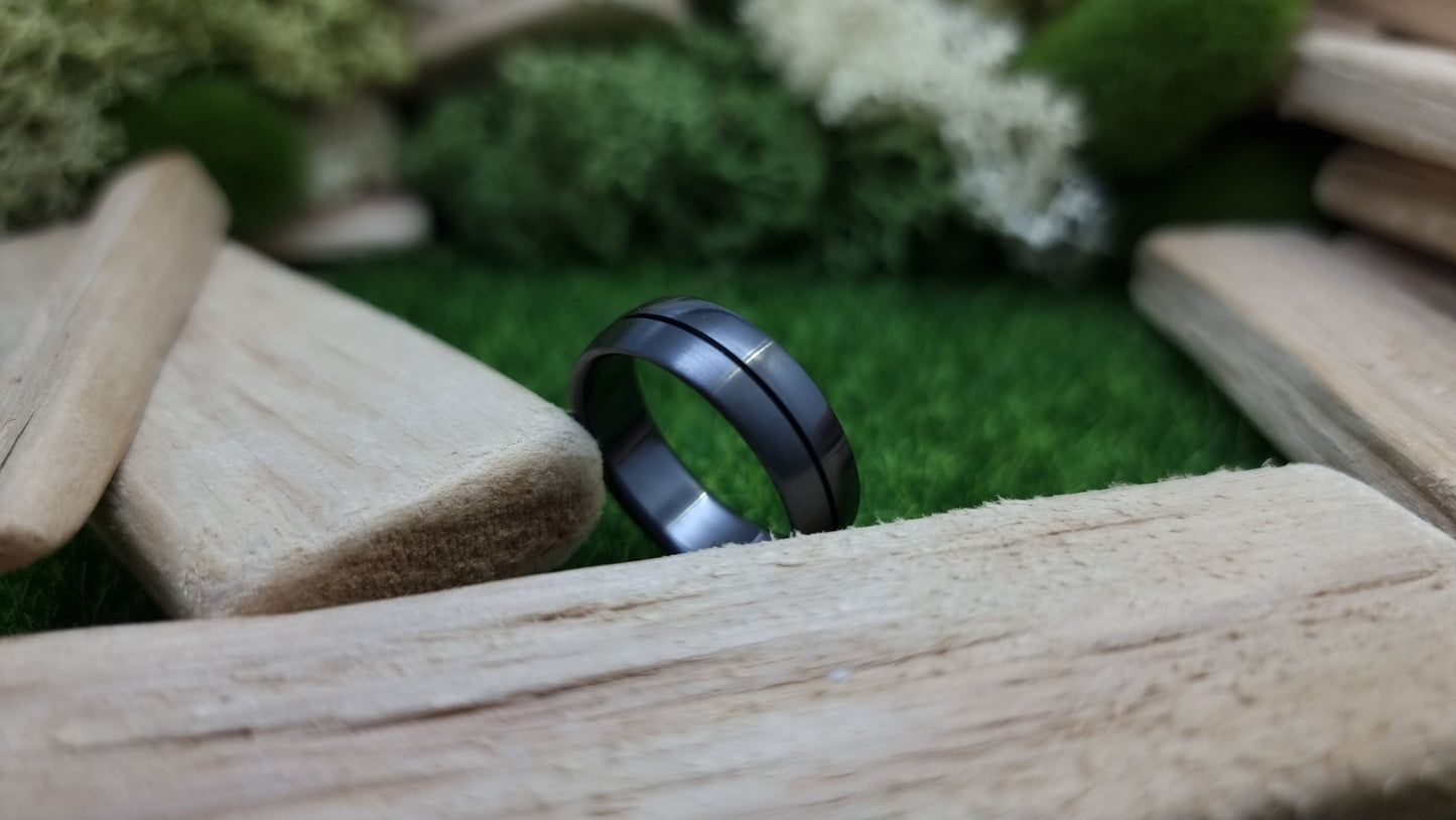 Ness Half and Half Black Zirconium Ring image 6