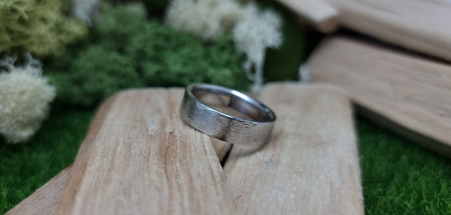 Torridon Hammered Stainless Steel Ring image 7
