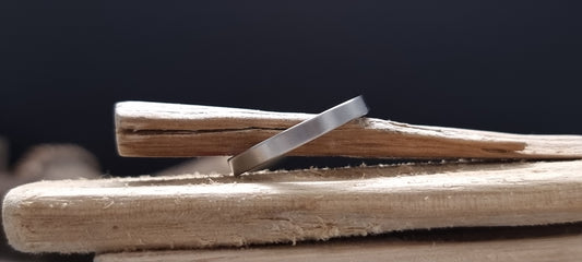 Slim Titanium Satin Flat Shape Ring image 1