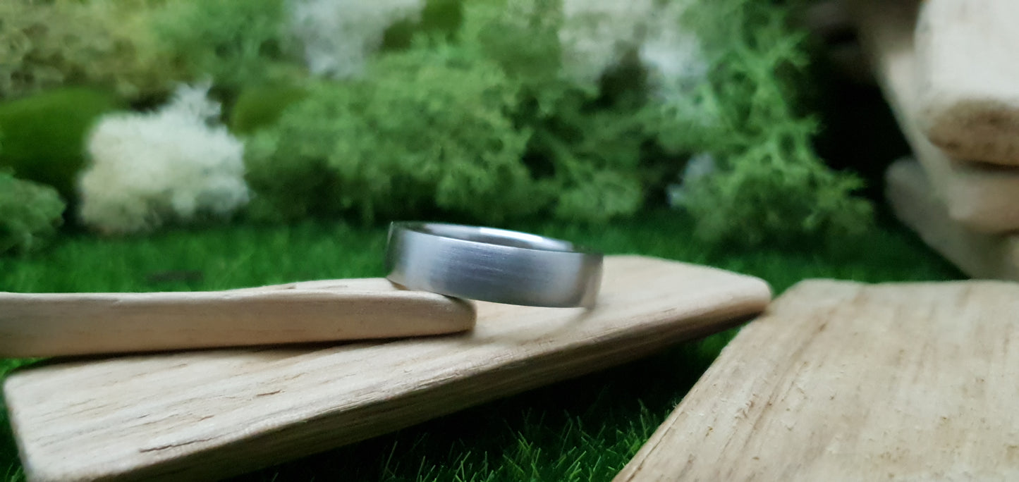 Stainless Steel Satin Court Shape Ring image 1