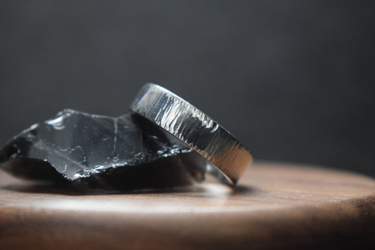 Annat Hammered Stainless Steel Ring