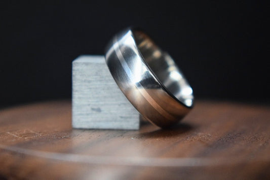 Falls of Feugh Titanium Ring with Precious Metal Inlay