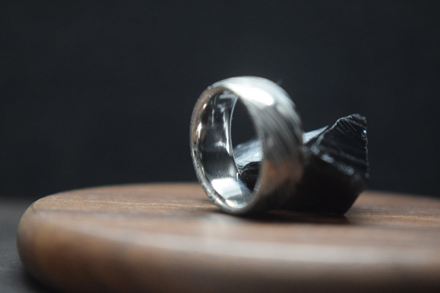 Bervie Damascus Steel Court Shape Ring
