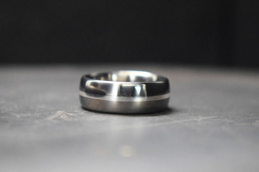Falls of Feugh Silver Inlay Titanium Ring