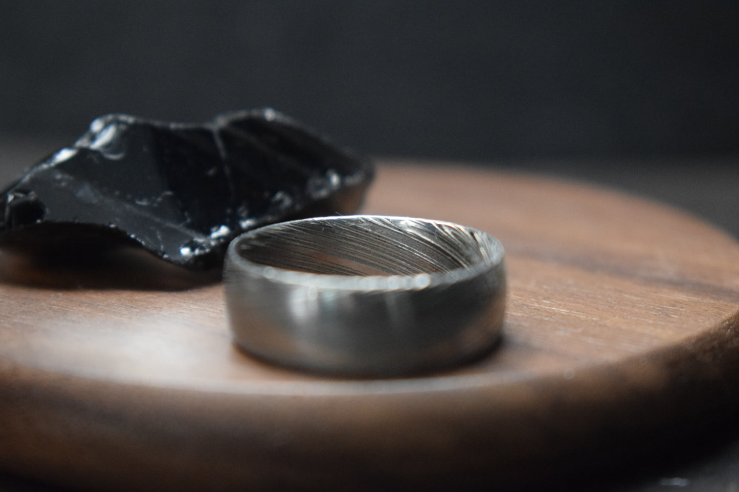 Bervie Damascus Steel Court Shape Ring