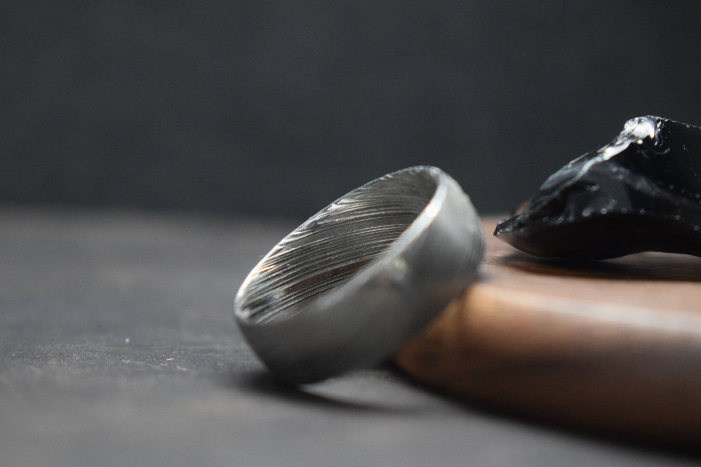 Bervie Damascus Steel Court Shape Ring