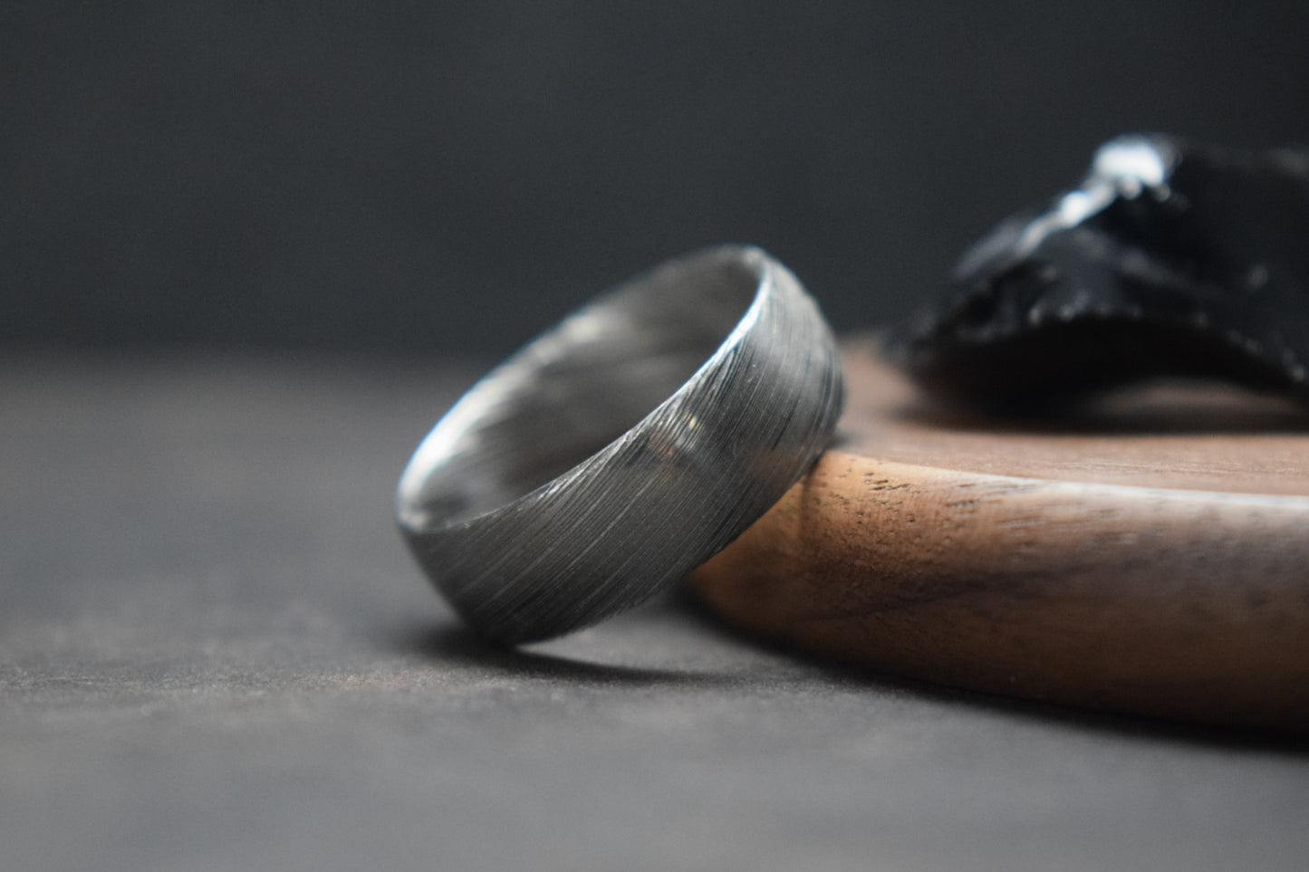 Bervie Damascus Steel Court Shape Ring