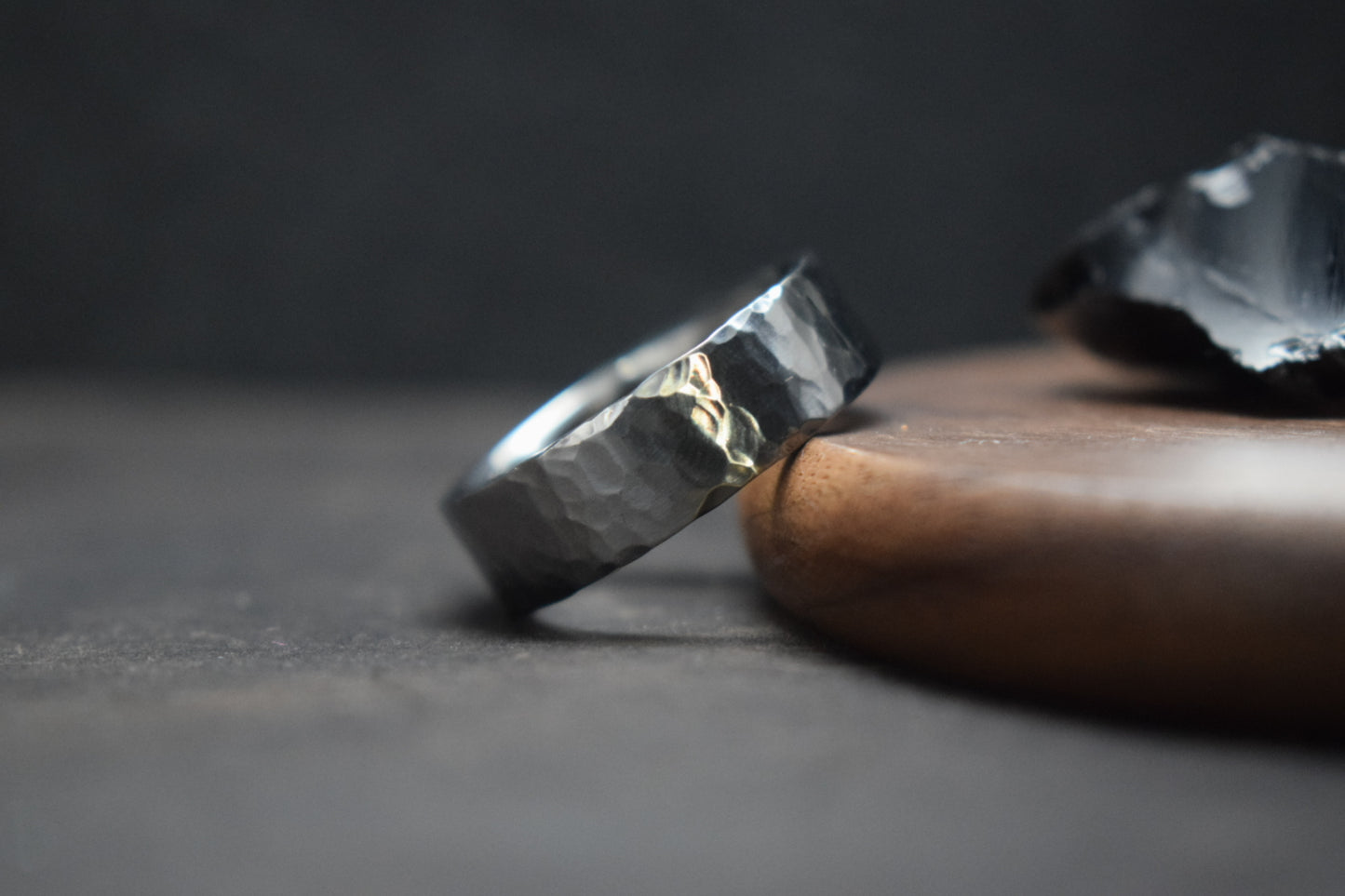 Deveron Hammered Stainless Steel Ring