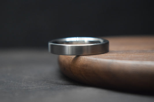 Stainless Steel Satin Flat Ring