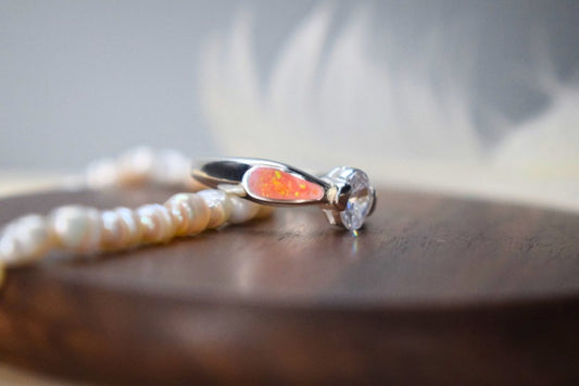 Silver Double Shoulder Memorial Ring