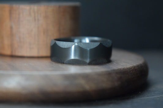 Engineer’s Facetted Ring - Black Zirconium
