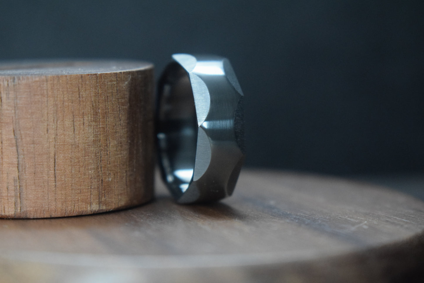 Engineer’s Facetted Ring - Black Zirconium