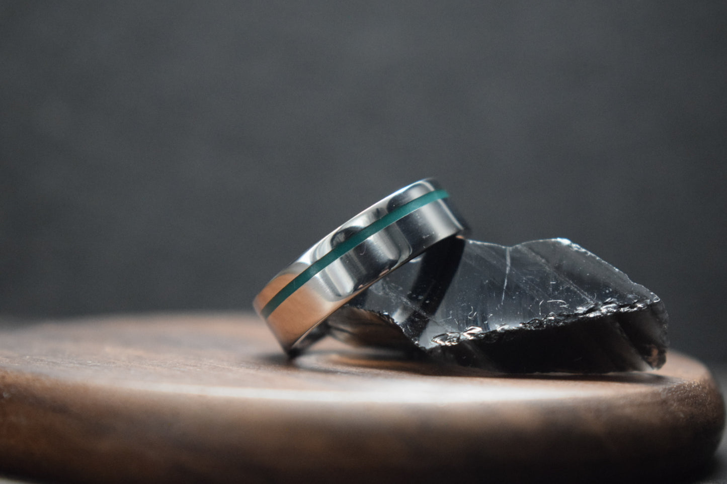Lumo in Lime UV Glow Stainless Steel Ring