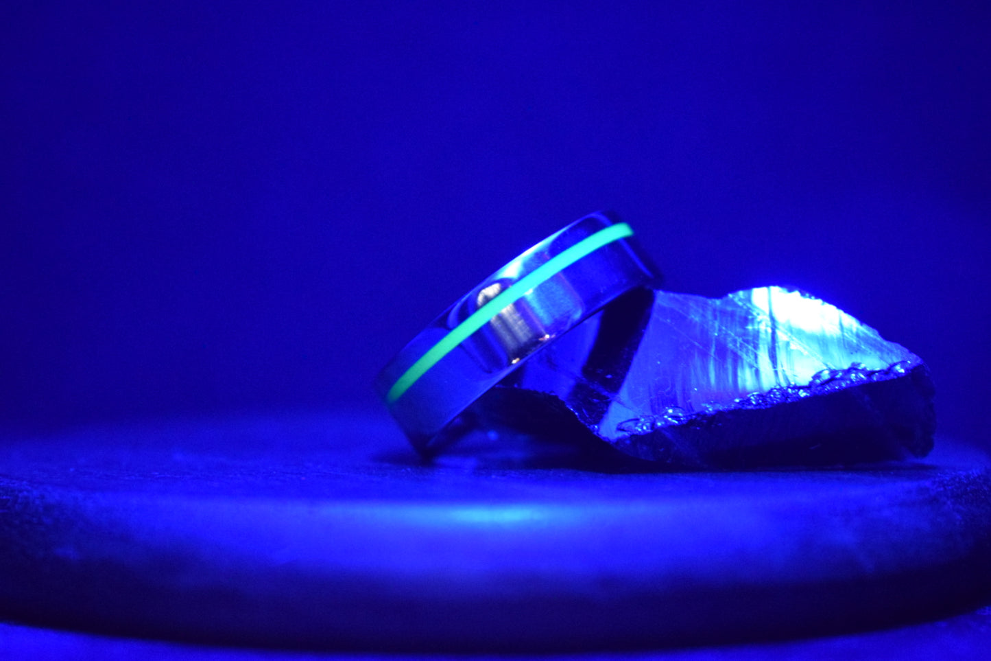 Lumo in Lime UV Glow Stainless Steel Ring