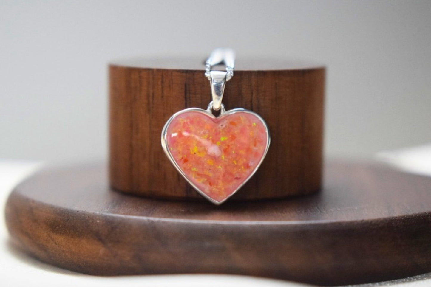 Large Silver Heart Memorial Necklace