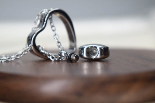 Self-Fill Two Hearts Memorial Necklace