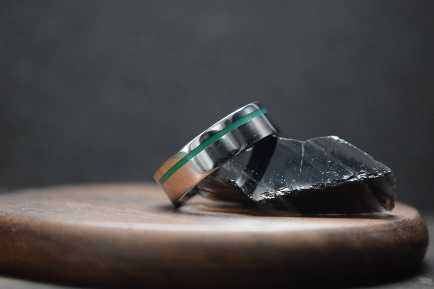 Lumo in Lime UV Glow Stainless Steel Ring