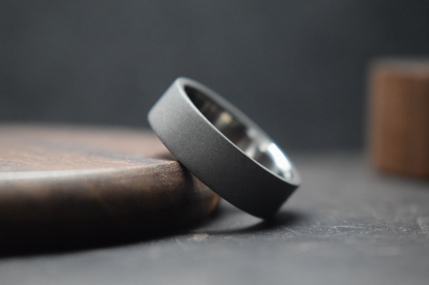 Stainless Steel Blasted Finish Flat Ring