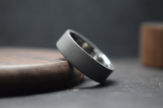 Stainless Steel Blasted Finish Flat Ring