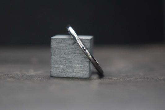 Slim Stainless Steel Polished Court Shape Ring