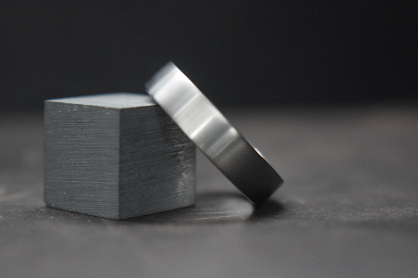 Titanium Satin Finish Flat Shape Ring