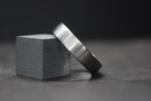Titanium Satin Finish Flat Shape Ring