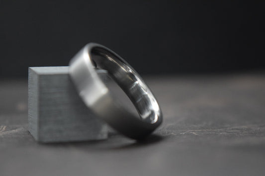 Titanium Satin Finish Flat Shape Ring