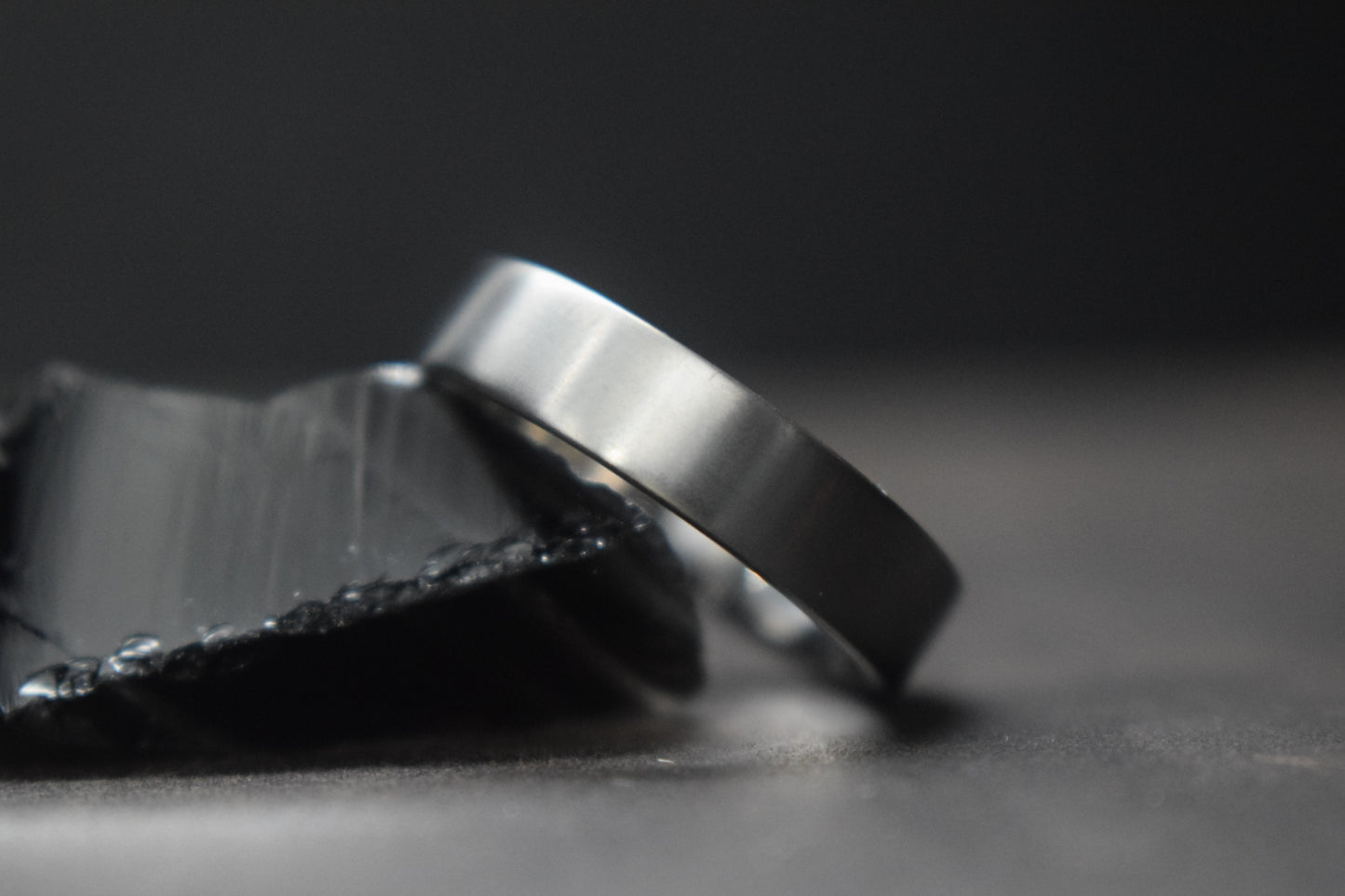 Titanium Satin Finish Flat Shape Ring