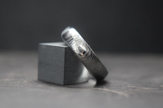 Findon Damascus Steel Court Shape Ring