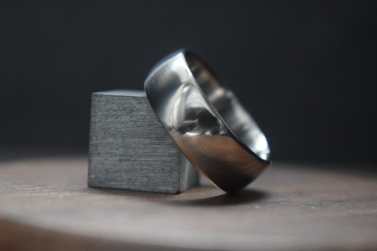 Titanium Polished Court Shape Ring