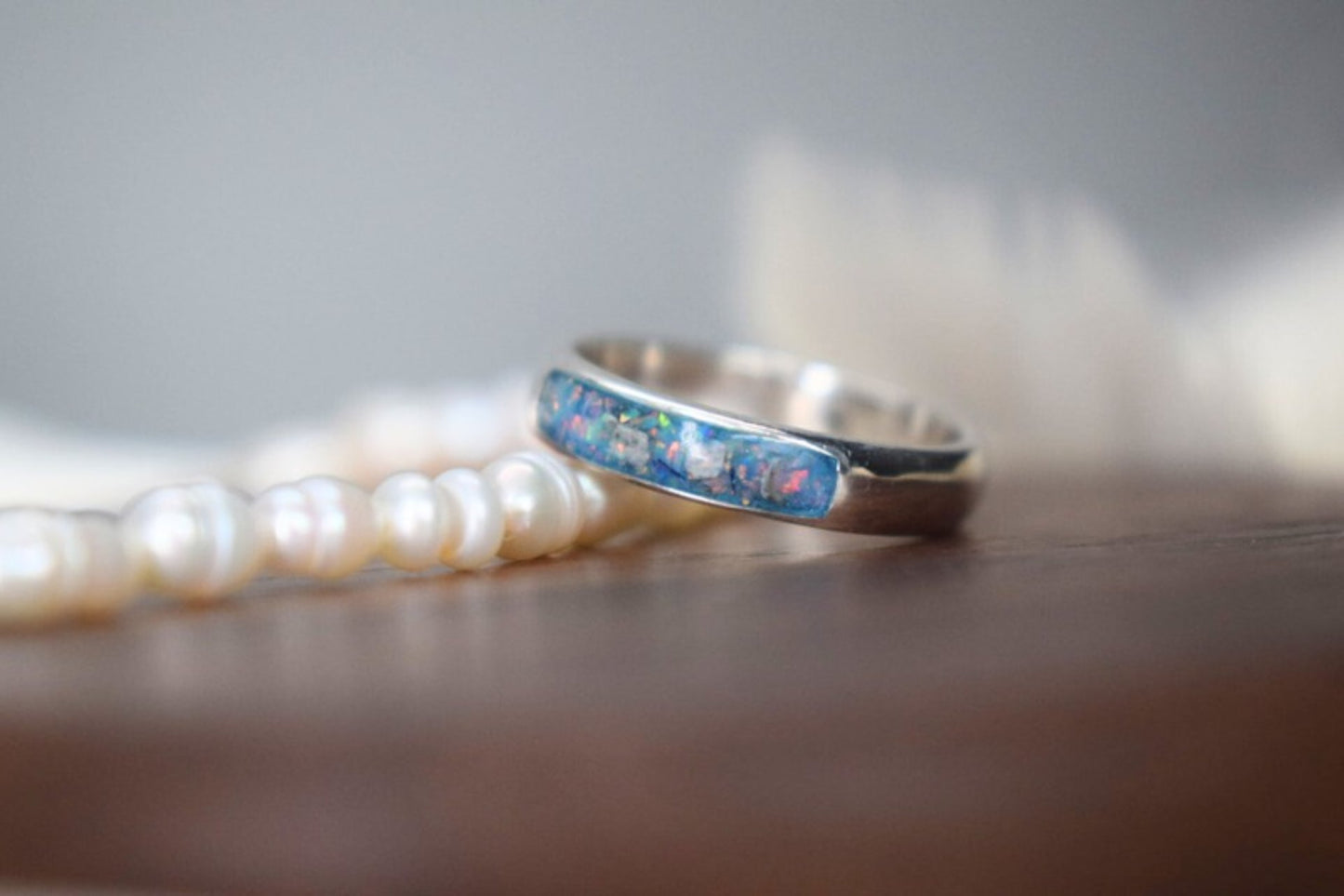 Silver Quarter Channel Memorial Ring