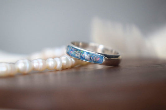Silver Quarter Channel Memorial Ring