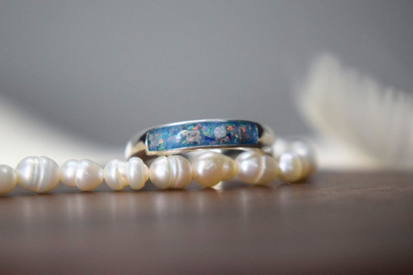 Silver Quarter Channel Memorial Ring
