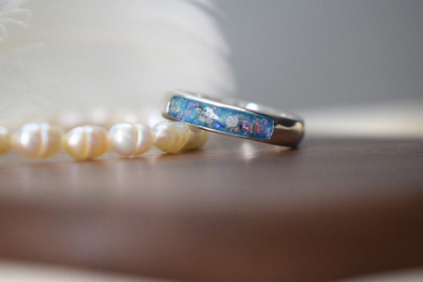 Silver Quarter Channel Memorial Ring
