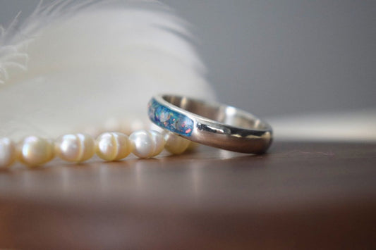 Silver Quarter Channel Memorial Ring