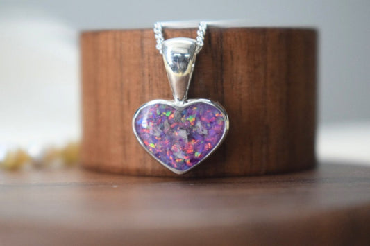 Small Heart Memorial Silver Necklace