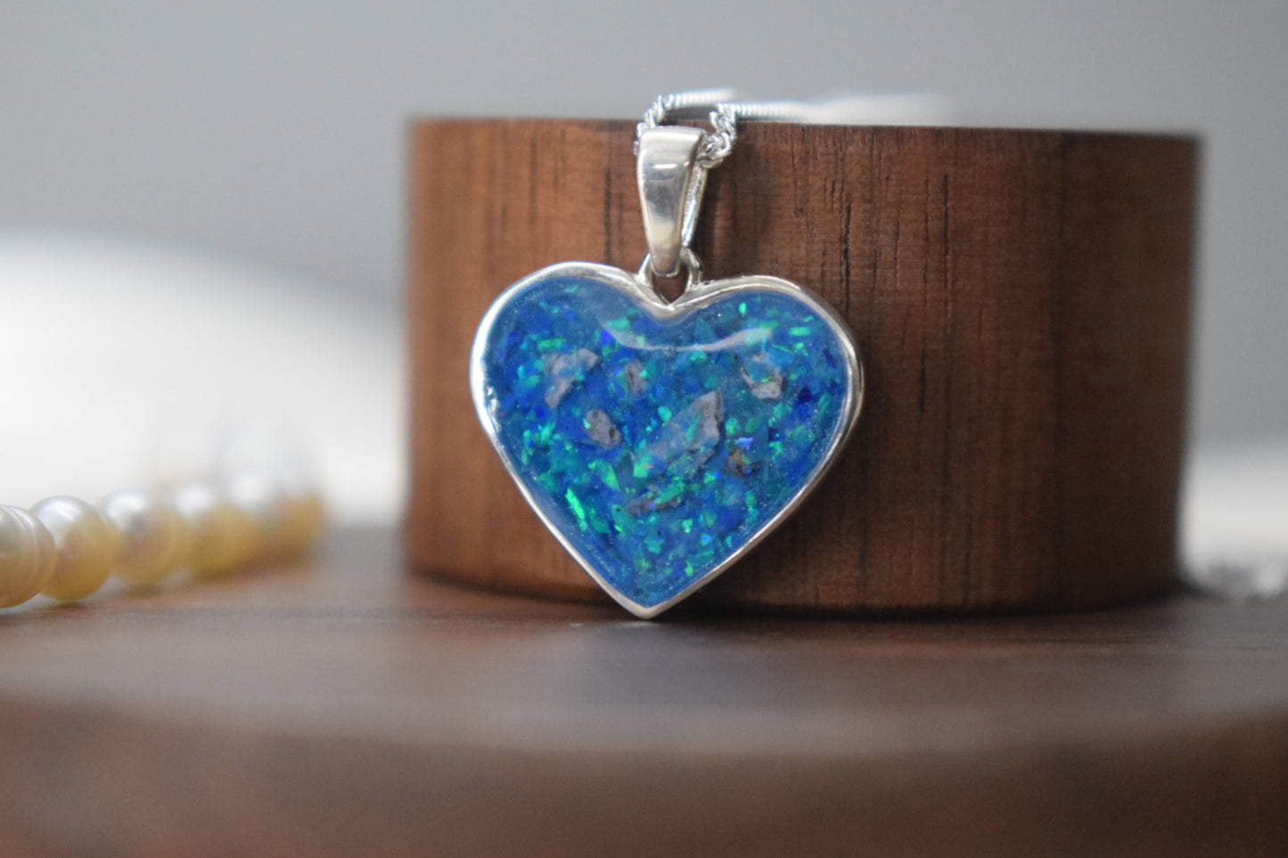 Large Silver Heart Memorial Necklace