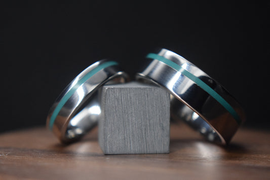 Lumo in Lime UV Glow Stainless Steel Ring