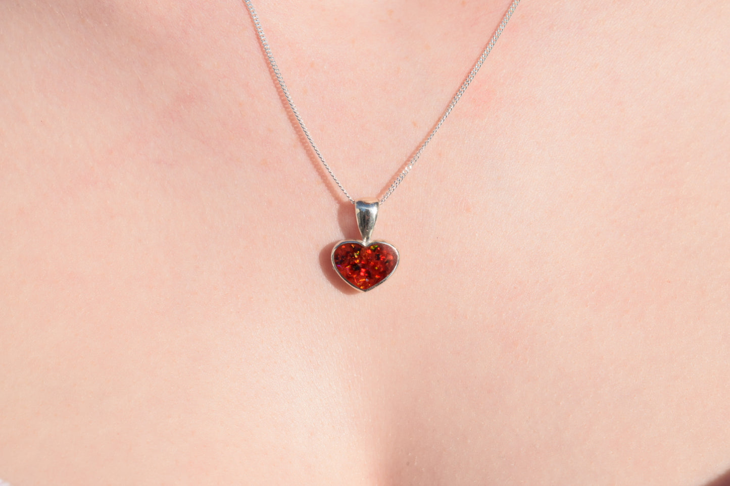 Small Heart Memorial Ashes Silver Necklace – Handmade Sterling Silver Heart Pendant, Memorial Jewellery for Ashes, Crafted in the UK