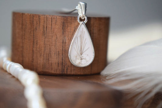 Teardrop Memorial Silver Necklace