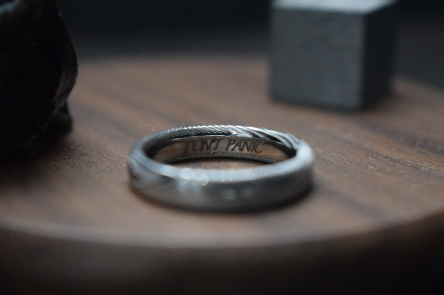 Esk Damascus Steel Court Shaped Ring