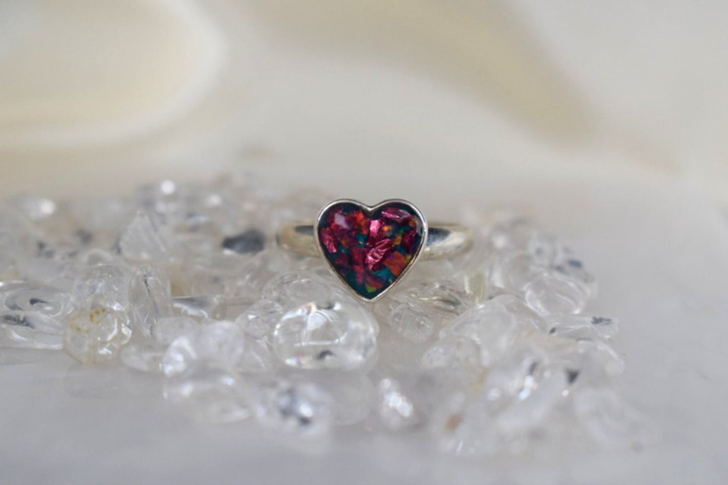 Heart Memorial Silver Ring