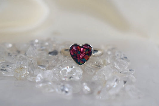 Heart Memorial Silver Ring
