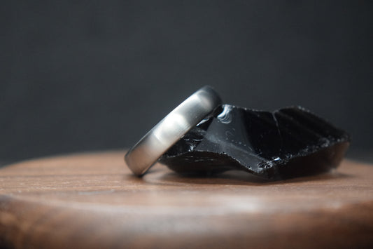 Titanium Satin Finish Court Shape Ring