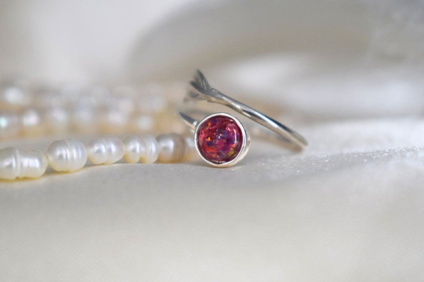 Memorial Silver Feather Ring