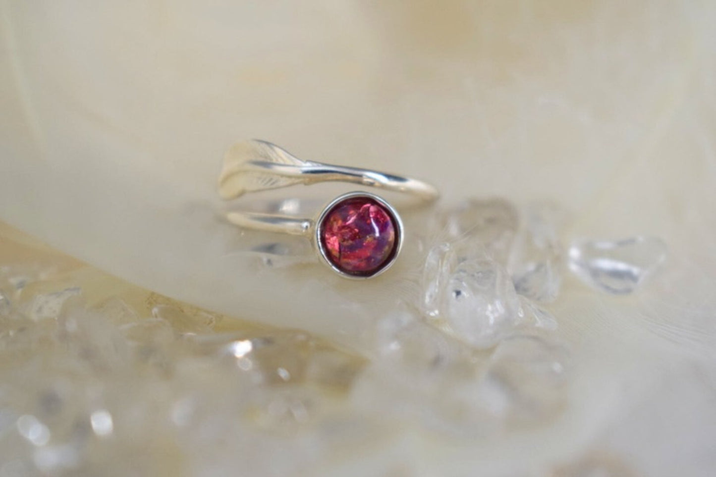 Memorial Silver Feather Ring