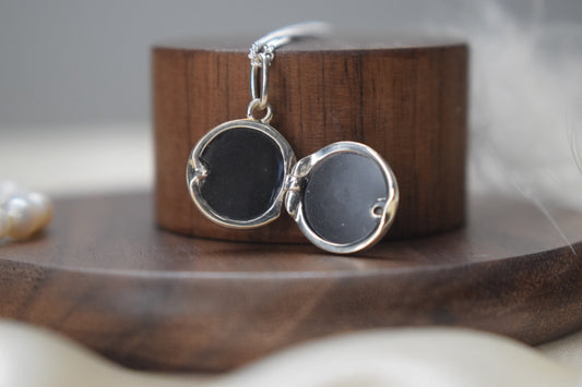 Silver Circle Memorial Necklace Locket